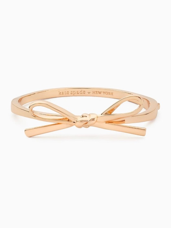 kate spade Jewelry - Kate Spade Rose Gold Bow Bangle Skinny Mini Bracelet Timeless Quiet Luxury